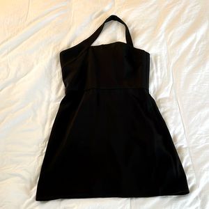 Lovers and Friends short Black Dress with one shoulder strap. Size S.